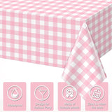 3pcs 54X108inch Pink Checkered Tablecloth,Pink Gingham Tablecloths