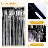 157Pcs Black and Gold Balloons Garland Arch Kit with Fringe Curtain