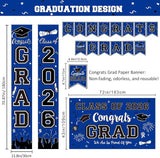 2026 Graduation Decorations, Blue and Black Graduation Decorations
