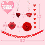 27 Pieces Valentines Day Swirl String Cutout Decoration Kit with