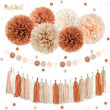 AOBKIAT Boho Wedding Decorations Set,28 PCS Dusty Brown Tissue Paper