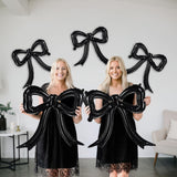 5 Pcs Black Bow Balloons Bow Party Decorations for Girl Women Black