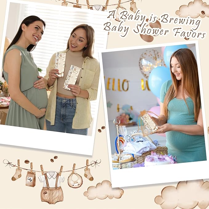 145 Pieces Coffee Baby Shower Favors for Guest A Baby is Brewing