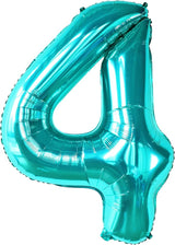 KatchOn, Giant Aqua Blue Number 4 Balloon - 40 Inch | Mermaid Number
