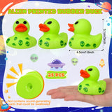 25 Pcs Mini Alien Rubber Ducks Alien Party Favors Tiny Green