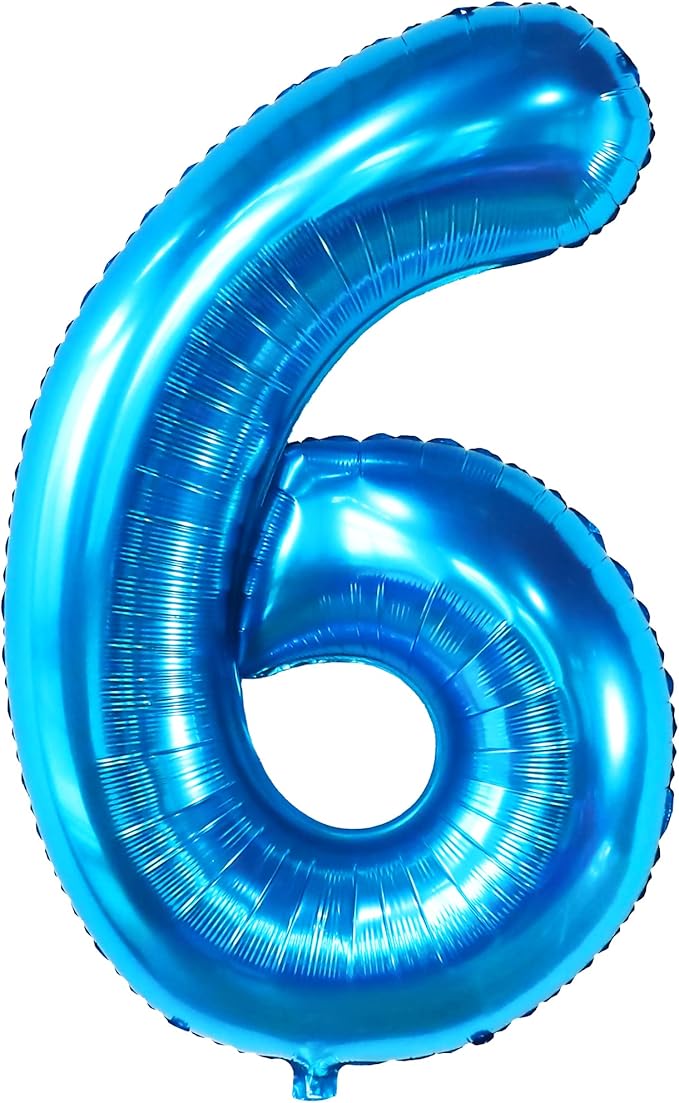KatchOn, Giant Blue Number 6 Balloon - 40 Inch | 6th Birthday