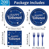 50 Guests Retirement Plates and Napkins Party Supplies Happy