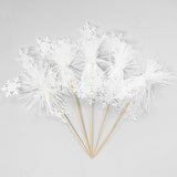 Gyufise 20Pcs Foil Firework Cupcake Toppers Sparkle Tinsel Cake