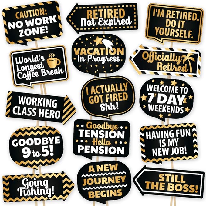 Retirement Photo Booth Props European Made Retirement Party Supplies