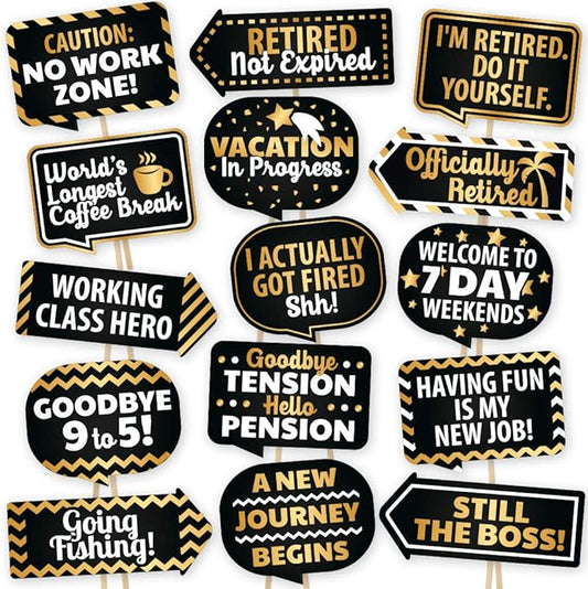 Retirement Photo Booth Props European Made Retirement Party Supplies
