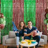 2 Pack Football Party Decorations, 3.28 FT x 6.58FT Tinsel Backdrop,
