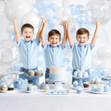 Blue Balloon Arch Kit 177Pcs Blue and White Balloon Arch Kit with