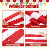 HunnmingRe 1 Pack Circus Halloween Decorations 32 Inch x 16 ft Red and