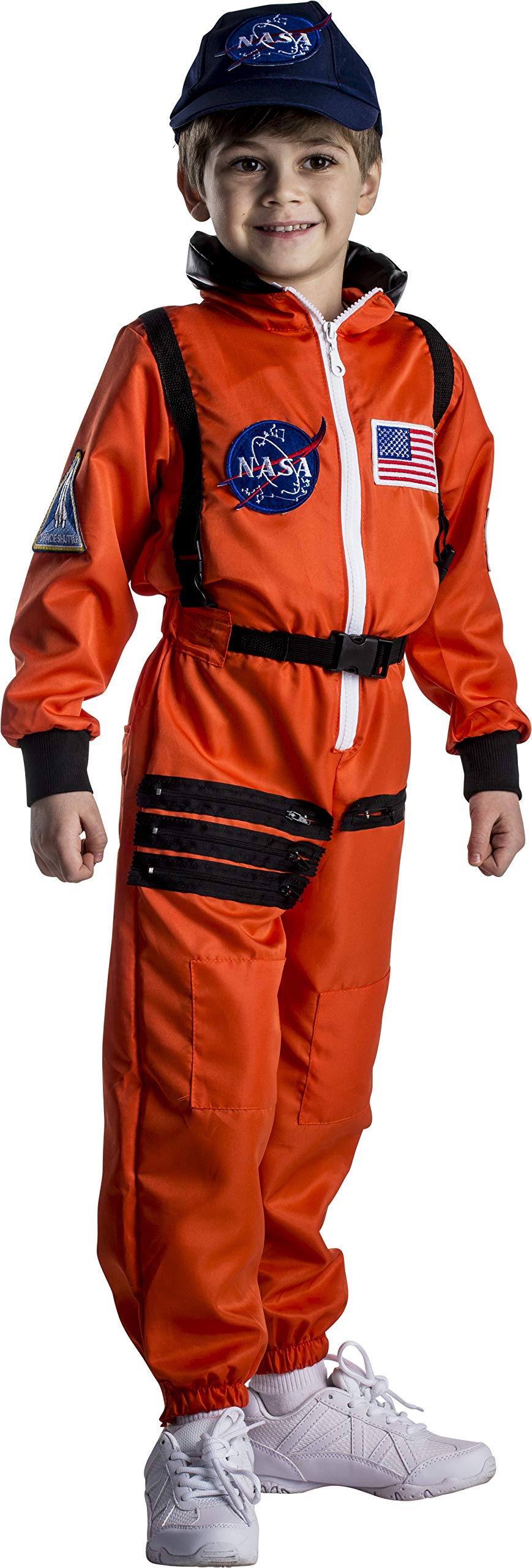 Dress Up America Kids NASA Astronaut Costume – Orange Space Suit with