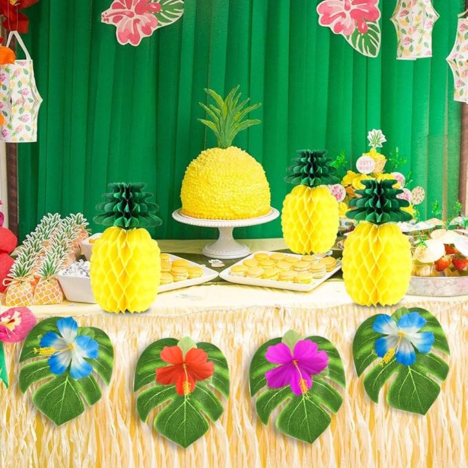 66 PCS Tropical Luau Party Decoration Including 6 PCS Tissue Paper