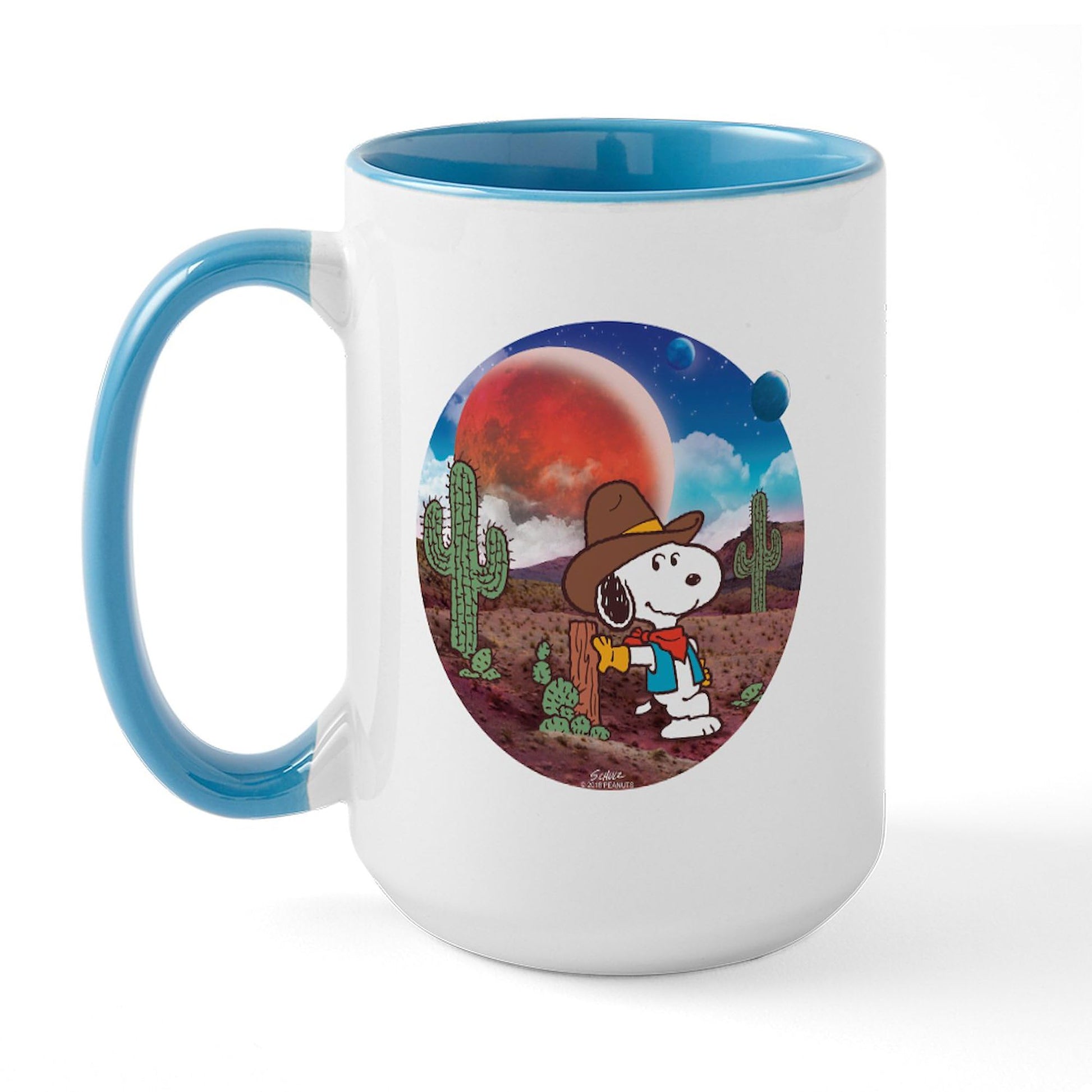 CafePress Snoopy Space Cowboy Mugs 15 oz (444 ml) Ceramic Coffee Mug