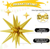18 Pcs Black Gold Star Balloons, Gold and Black Balloon with 6 Pcs