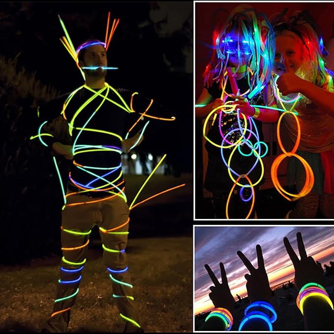 200 Pcs Glow Sticks Bulk Party Pack, 8'' Glow in the Dark Party