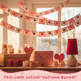 2 Pcs 19.7 ft Valentine Decoration Love Letter Garland Felt Love