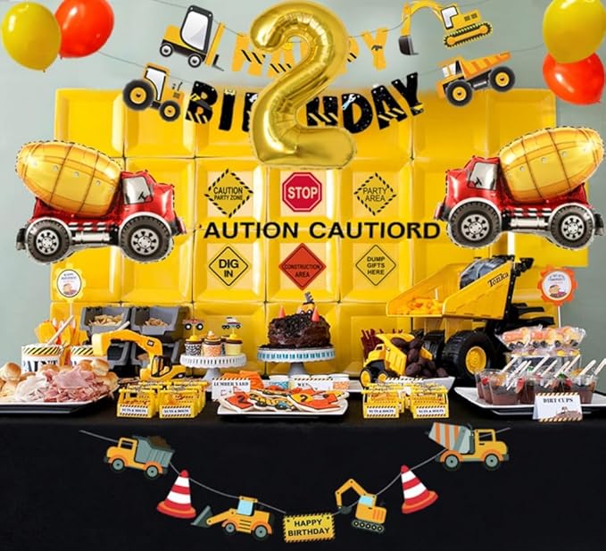 Construction 2nd Birthday Party Supplies Dump Truck Party