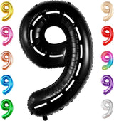 KatchOn, Giant Checkered Number 9 Balloon - 40 Inch | Foil 9 Birthday