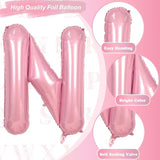 Pastel Pink N Letter Balloon, 40 Inch Giant Light Pink Mylar Helium