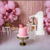 40 Inch White Number Balloons with Pink Bow Coquette Birthday White