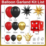 Casino Balloon Arch Kit Red Black Gold Balloon Garland Kit Casino