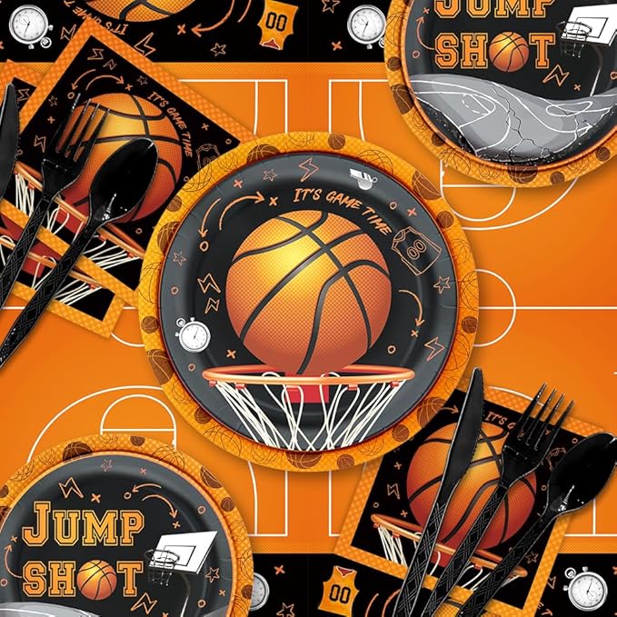 194pcs Basketball Party Plates and Napkins Set Birthday Party