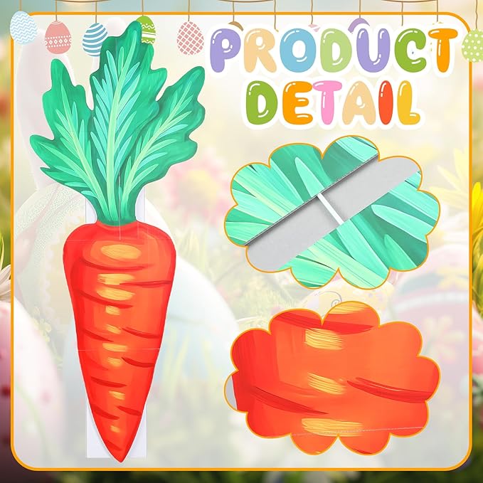 4 ft Large Easter Carrot Cardboard Cutout Easter Party Decoration