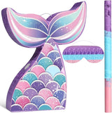 Mermaid Tail Piñata Ocean Supplies Pull String Seashell Fish Piñata