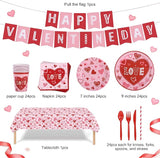 Valentine's Day Party Decorations Plates Red Heart themed Disposable