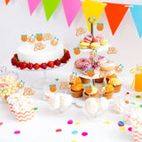 Zonon 48 Pcs Baby Shower Little Cutie Glitter Cupcake Toppers