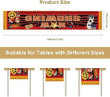 Movie Night Table Runner, Rustic Film Movie Theme Popcorn Tape Now