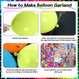 Neon Balloon Arch Garland Kit, Colorful Rainbow 70s 80s 90s Theme