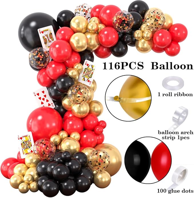 132Pcs Casino Theme Party Decorations Dice Boxes Large Poker Cards