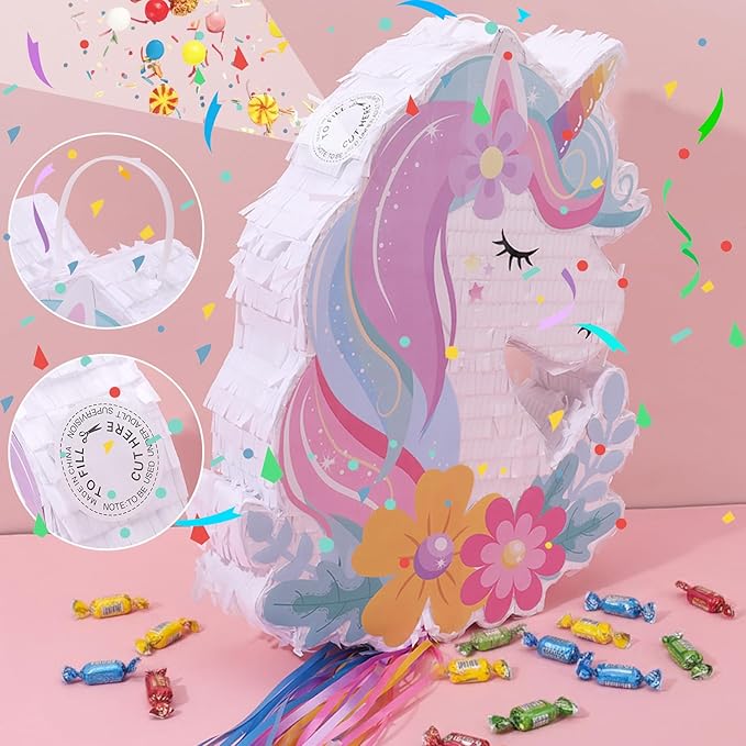 Unicorn Piñata Unicorn Party Supplies Piñata Bundle with Hair Clip