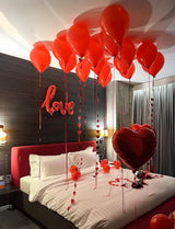Valentines Day Decorations Set Red Heart Balloons with Love Balloon
