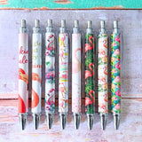 8PC Flamingo Pens Cute Floral Tropical Summer Beach Whimsical Funny