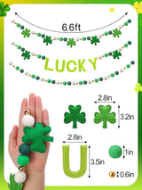 3 Pack Felt St Patrick's Day Decorations Garland 6.6 ft Lucky Felt