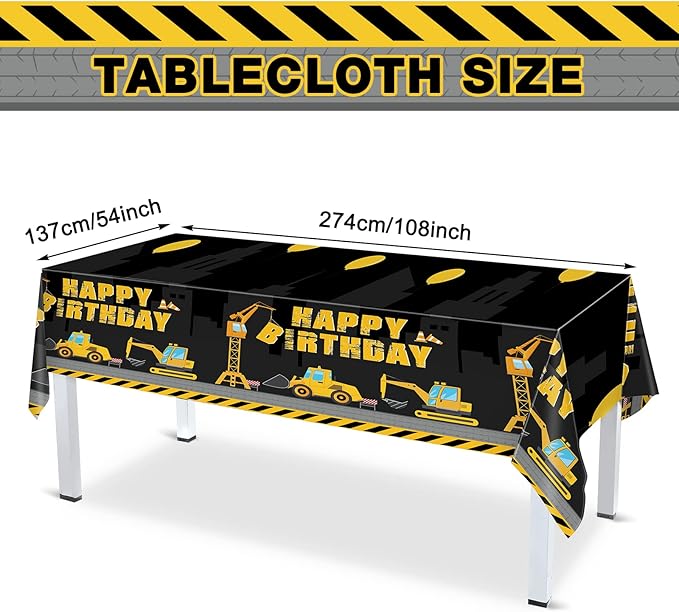 173 Pcs Construction Birthday Party Supplies Serves 24 Include