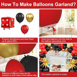 Casino Balloon Arch Kit Red Black Gold Balloon Garland Kit Casino