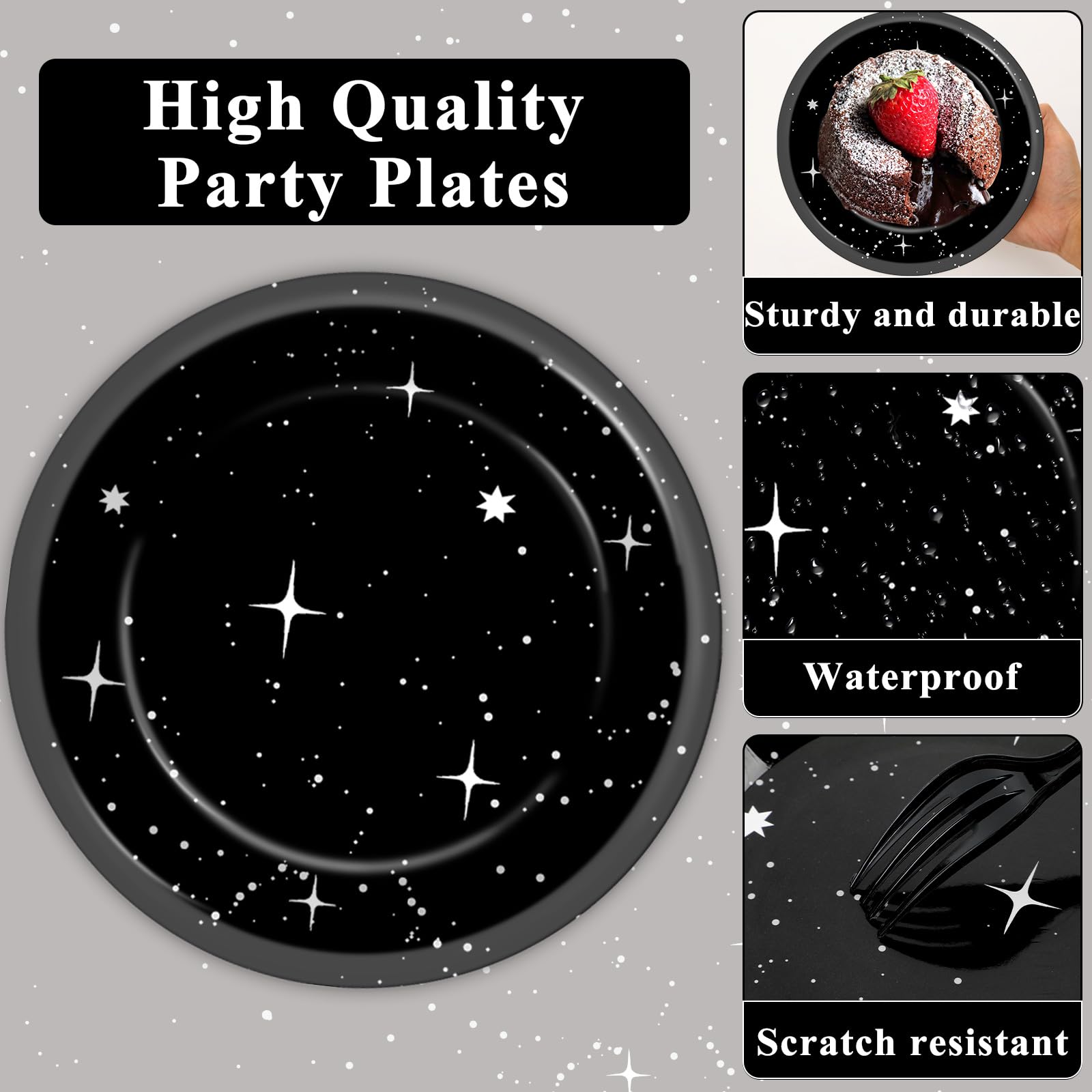 100Pcs Stars Birthday Party Decorations Galaxy Plates and
