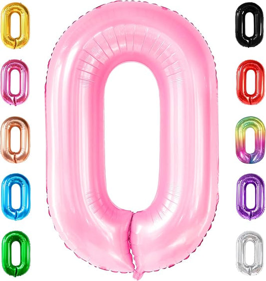 KatchOn, Huge 40 Inch Light Pink 0 Balloon - Pink Balloons | Zero
