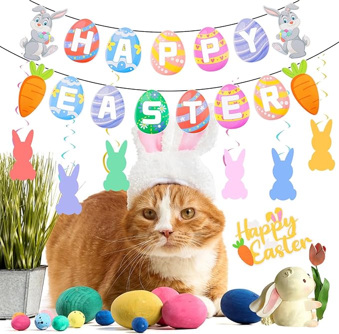 50 PCS Easter Party Decorations HAPPY EASTER Decoration Easter Party
