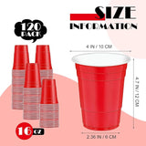 120 pcs 16 oz red plastic cups Christmas Plastic Cups red Party Cups
