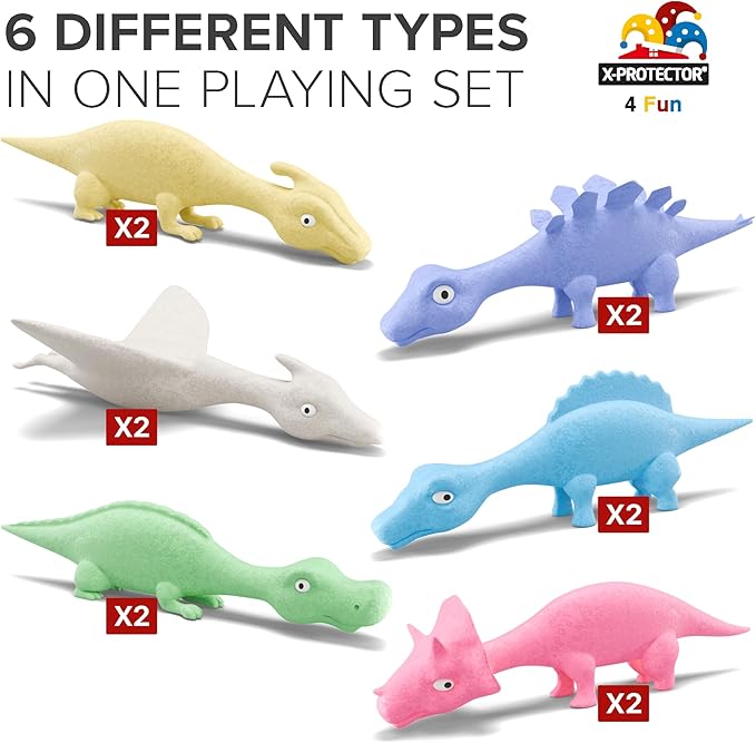X-Protector Rubber Dinosaur Slingshot - 12 PCS Pack - Flying Finger