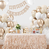 60pcs 12inch Beige White Gold Balloons, Metallic Gold Sand White