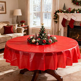 CIEOVO 12 Pcs Christmas Round Disposable Table Cover 84" Assorted