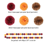 Brown Burgundy Orange Party-Decorations - 23pcs Fall Autumn